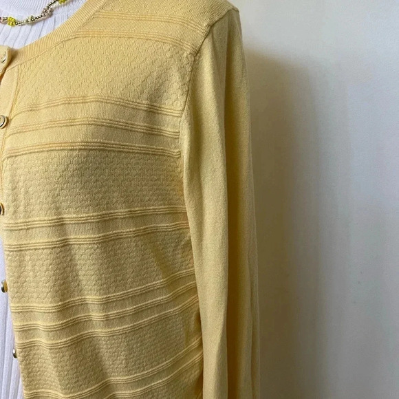 Vintage Charter Club Yellow Cardigan - M - Picture 3 of 6